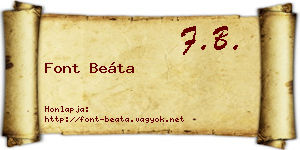 Font Beáta névjegykártya