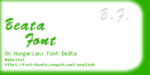 beata font business card