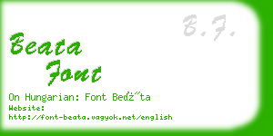 beata font business card